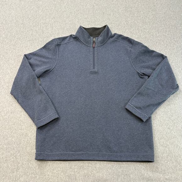 Tommy Bahama Sweatshirt Men 2XL Flip Coast Reversible 1/2 Zip Blue Gray Pullover - Picture 1 of 5